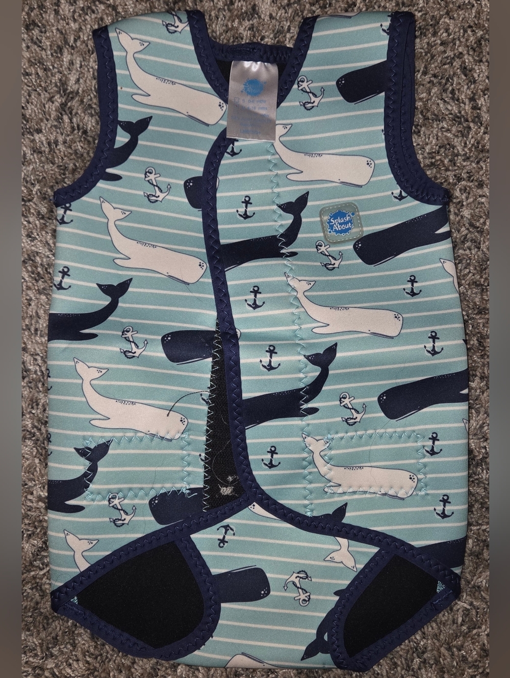 Splash About Kids Wrap Wetsuit In Aqua Whale Print